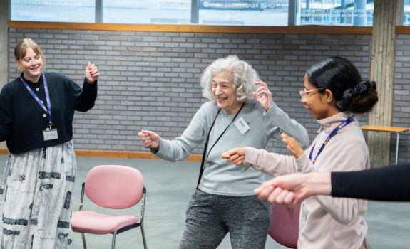Participants taking part in drama workshop with Park Theatre