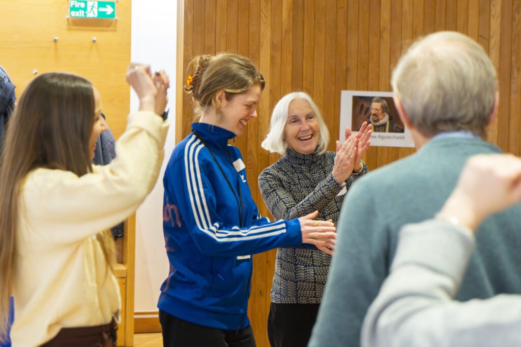Participants enjoying Shakespeare's globe workshop