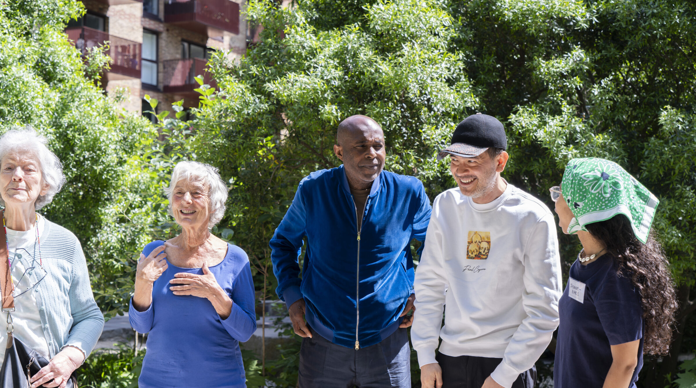 Participants enjoying a sunny day in Elephant Park at the Tree House programme